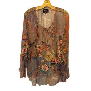Biya Johnny Was Sheer Embroidered Top
